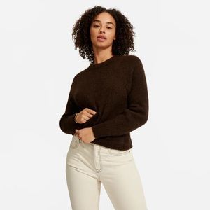 The Oversized Alpaca Crew — Heathered Java